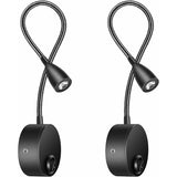 Bedside Wall Lamp 2 Pack Lights Wall Mounted Light LED Gooseneck Light 3W, 6000K Warm White V1188-MS-227-2093