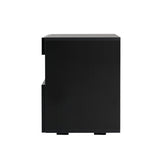 Artiss 2x Bedside Table LED - HERES Black FUR-R-BS-LED-04-BKX2