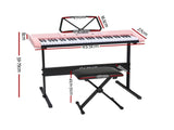Alpha 61 Keys Electronic Piano Keyboard Digital Electric w/ Stand Stool Pink EK-KL-97-PK-H-B01