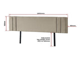 Linen Fabric King Bed Deluxe Headboard Bedhead - Beige V63-821563
