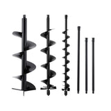 Giantz Post Hole Digger Auger Drill Bit Set 100mm 200mm 300mm Carbon Steel Black DI-AUG-BLD-N-KIT