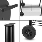 2 in1 BBQ Smoker Charcoal Grill Roaster Portable Offset Outdoor Camping Barbecue V610-BBQ-OFF-2IN1