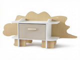 Keezi Dinosaur Kids 2-Tier Children's Bookcase Wooden with with Fabric Drawer, Toddler FURNI-C-DNS-GN