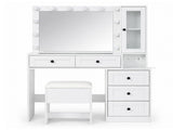 Levede Dressing Table Vanity Desk with LED Mirror 5 Drawers Charging White VM1037-AU
