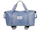 Blue Large Capacity Travel Bag with Expandable Design, Waterproof & Wet-Dry Separation, 360&deg Spinner V888-ELOSUNG13072