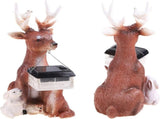 Deer Statue Solar Light Hand Painted Sculpture Animal Figures For Outdoor Decoration For Home Garden V1192-AZ-W-9943