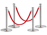 Stanchion Post with Velvet Rope, 4-Pack Crowd Control Stanchion with 2PCS 5FT Red Velvet Ropes, V952-QTGLZYSBXGKTJCGM7V0