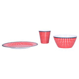 Red Grids Salad Plate Set Imitation Porcelain Fruit Snake Plate for Home Restaurant Hotel V1294-YM0901-3118210178411
