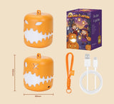 3PCS Dual-Sided Halloween Pumpkin Fun Lantern - Rechargeable Pull Cord LED Night Light with 7-Color V888-ELOSUNG55152-3