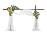 Yellow Artificial Wedding Arch Flower Kit with Sheer - 2 Floral Arrangements & 1 V767-VVR-HLGMHTJ3JTHS78U39V0