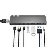 INTACT 9839T Dual USB-C 8-in-1 with Dual HDMIUSB3.0*3USB-C Female PD Power Adapter V28-ELEINT9839T