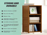 Bamboo Adjustable 3-Shelf Bookcase Display Storage Rack Stand for Living Room, Bedroom, Office or V63-838201