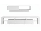 Artiss LED TV Unit & Coffee Table Set Storage Cabinet White FUR-TV-COF-LED-WH