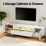 Artiss TV Unit Entertainment Unit Storage Drawer RGB LED 180cm White FURNI-Q-LED-TV180-2D-WH-AB