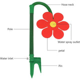 Sprinkler Crazy Dancing Flower Waters Funny 360&deg Rotating Sun Flower Dancing Daisy Lawn V1366-AZ2-W-11379