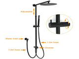 Matt Black 2in1 Round Shower 10" Rainfall Head Metal Handheld Sliding Rail Diverter Mixer Set V1233-SC842BSS019CBLKSR110BKRD201B