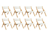 Levede 8x Dining Chairs Foldable PU Beige CH1099-2-BGX4