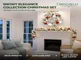 Christabelle 61cm Snowy Elegance Wreath 2.74m Snowy Elegance Garland CMB-SENSE-WG