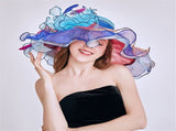 Women's Hair Clip Hat Women Church Cap Wide Brim Summer Sun Hat for Party Wedding Women's V1370-AZ4-22393