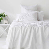 400TC Organic Cotton Premium White Sheet Set Long-Staple Commercial-Grade Durability Double V442-ATX-SHEETS-ORGANICCOTTON400TC-WHITE-DS