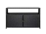 Gardeon Outdoor Storage Cabinet Box Garage Wicker Shed Tools Shelf Chest Garden OSC-CABI-RAT0519-BK