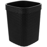 Black Plastic Garbage Basket Simple Woven Style for Home Use V1369-AZ3-W-18480