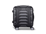 Wanderlite 20 Inch Luggage with Zipper Lock Travel Suitcase Carry On Hard Shell Luggage Case Black LUG-ABS-BOS-20-BK