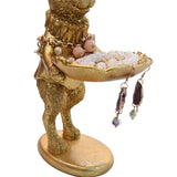 Golden Bunny Figurine Jewelry Ring Tray Decorative Serving Rabbit Statue Ornament Animal Sculpture V1369-AZ3-W-04133