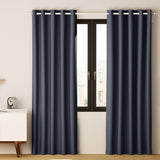 Artiss 2X Blockout Curtains Eyelet 140x230cm Charcoal BC-MATT-140X230-CH