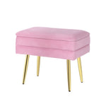 Artiss Ottoman Storage Foot Stool Vanity Velvet Pink FS-B-ST02-VEL-PK