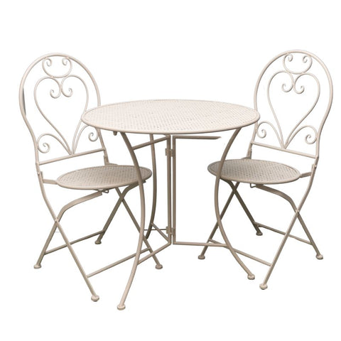 Bordeaux 3pc Setting Round Table 2 Chairs V637-48120SET