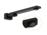 Matte Black Square Bathtub Faucet 180&deg Swivel Water Spout Outlet Basin Watermark V1233-SP604BL