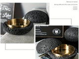 Nordic industrial style concrete ashtray, handcrafted with natural texture, detachable stainless V1232-SNYHG003