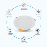 Milight 18W RGBCCT Dimmable LED Panel Downlight Recessed Ceiling WiFi Light Bulb Lamp V1294-YM0727-JY06696