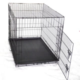 36' Portable Foldable Dog Cat Rabbit Collapsible Crate Pet Cage with Cover Mat Blue V278-CR36WCOVER-BLUE-MAT