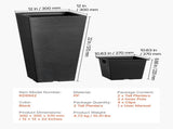 Tall Planter, Set of 2 Tall Square Tapered Planters, 57 cm Large Modern Gardening and Flower Plastic V952-FZXHS22YCBDTHZU9MV0