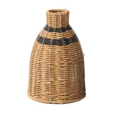 Rattan Vase, Small Braided Boho Vases, Hand Woven Vases Decor, Rustic Farmhouse Round Wicker Vase V1369-AZ3-W-09975