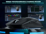 SOLAKAKA SM820 Wireless Gaming Mouse with RGB Charging Dock,24000 DPI Tri-Modes Wireless Mouseblack V1300-SM820-BLACK
