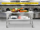 Commercial Worktable Workstation Folding Commercial Prep Table 1220x610 mm V952-CFGZT48X24YC00001V0