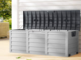 Gardeon Outdoor Storage Box 290L Lockable Organiser Garden Deck Shed Tool Grey OSB-290L-GG