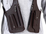 Outdoor Double Shoulder Armpit Bag with Multiple Pockets - Brown V1308-DSZKI-53-1