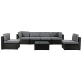 Veranda Fancy Grande Sofa Set V264-OTF-524S-BLK-AU-7PC