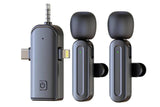 2.4G Wireless Lavalier Microphones for iPhone Android USB-C Lightning Plug Play V1263-JX-6268