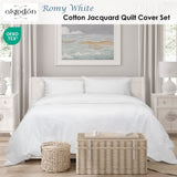 Algodon Romy White Cotton Jacquard Quilt Cover Set King V442-INT-QUILTCS-ROMYJACQUARD-WHITE-KI