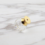 10 Pack Handle Door Knob Diameter Crystal Gold, Cabinet Knobs Mant Round Glass Knobs Decoration for V1237-ZY-528-263