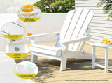 Gardeon Outdoor Chairs Folding Adirondack Beach Chair HDPE Sun Lounge Patio Furniture Garden White FF-BEACH-HEFD-WH