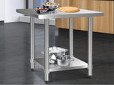 Cefito 760x760mm Stainless Steel Kitchen Bench 430 SSKB-430S-76-30