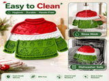 3-pack Pet Lick Mat - Food Grade Silicone Christmas Sweater Slow Feeder with Multi Suction Non Slip V888-ELOSUNG56157-3