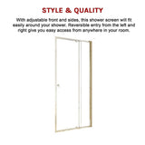 Adjustable Semi Frameless Shower Screen 98-106cm x 195cm With Gold Hardware & No Side Return For V63-958101