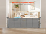 Retractable Baby Gate, 870 mm Tall, Extends up to 1400 mm Wide, Mesh Material, Doorways, Hallways, V767-VVR-WZSSMHS55INC3WTGQ001V0